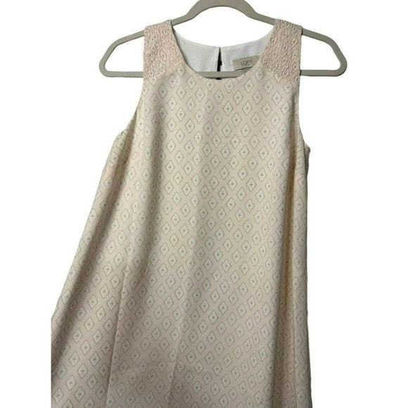 Loft Ladies Sleeveless Shift Diamond Pattern Sleeveless Pastel Dress Size XS - Picture 6 of 7